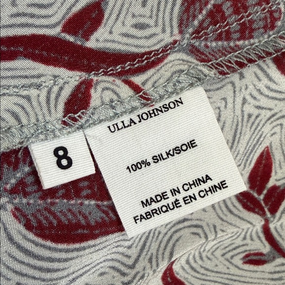 Ulla Johnson Ariana Floral Print Handkerchief Hem Silk Skirt Side Slit Snaps 8 - Picture 11 of 15